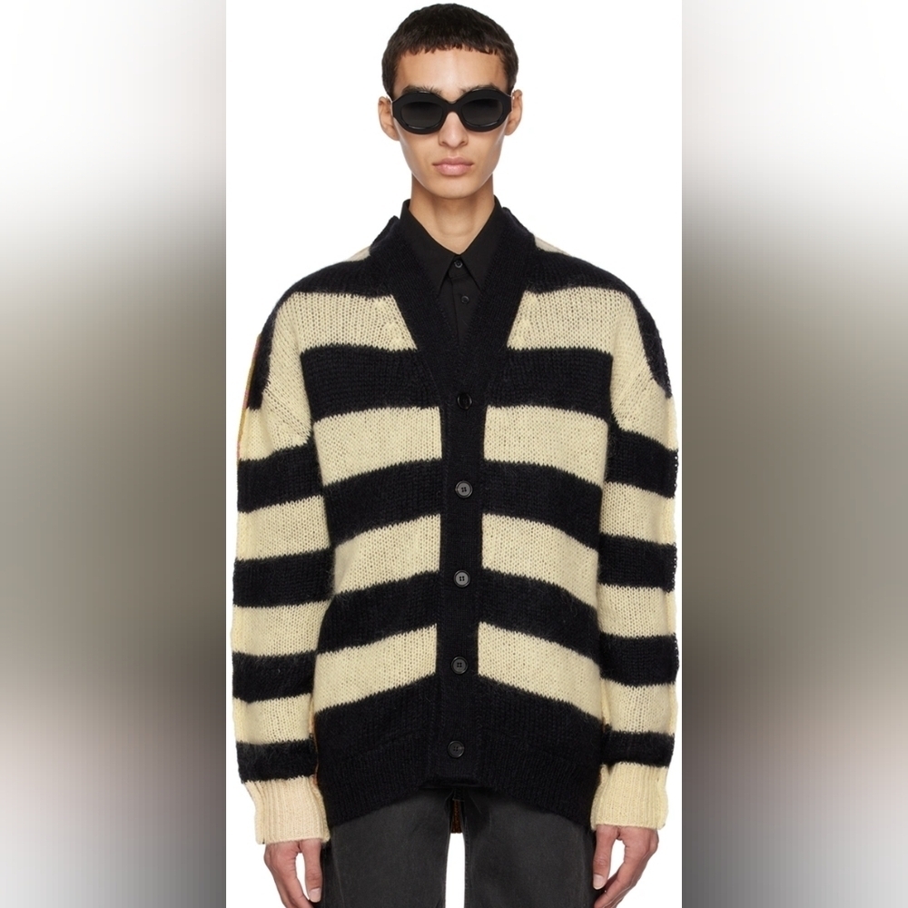 Marni mohair/wool striped cardigan XS S M L XL XXL BNWT in blue white red color
